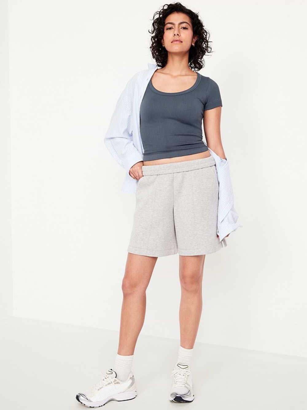Old Navy Exhale Seamless Cropped Rib T-Shirt